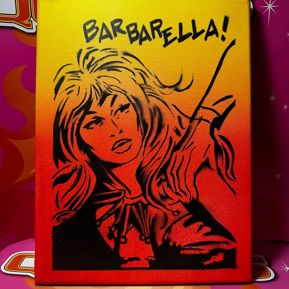 ⚡️Barbarella Pop Art Graffiti Art Canvas 9x12x1” signed by artist Midnite
